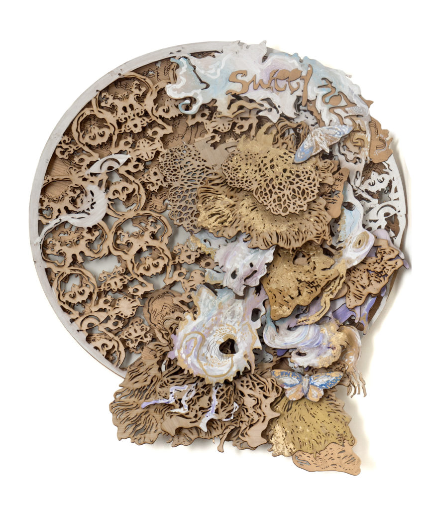 Shilo Suleman, 'Sweet Nothing', Acrylic & Papercut on Archival Paper, 25''x20in, 2015