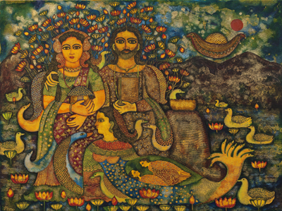 Jayasri Burma, Sastrik, Watercolour Pen & Ink on Paper, 36'' x 48'', 2010
