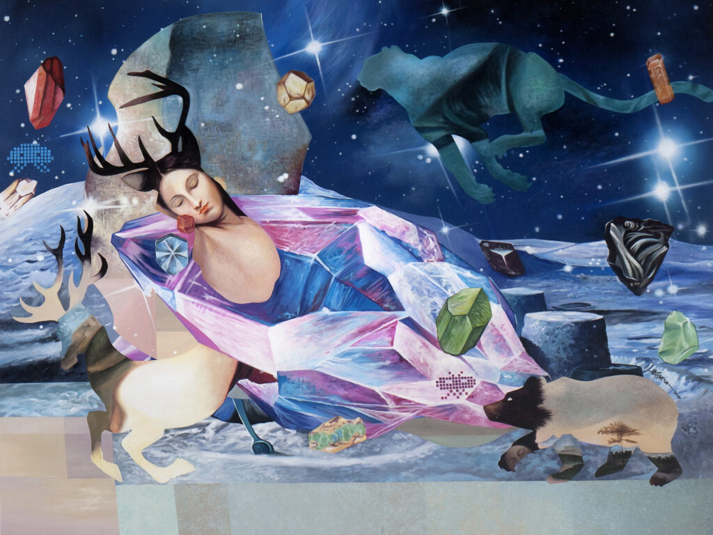 Raghava KK, A History of Weather, acrylic on canvas, 55” x 72”, 2015