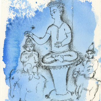Sakti Burman, watercolour on paper, 8” x 6.5”, 2023…